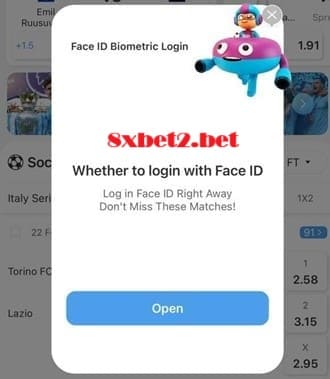 Biểu tượng đăng nhập bằng Face ID trên 8xbet.
